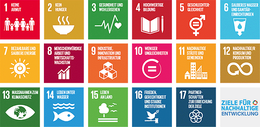 Die 17 UN SDG Piktogramme
