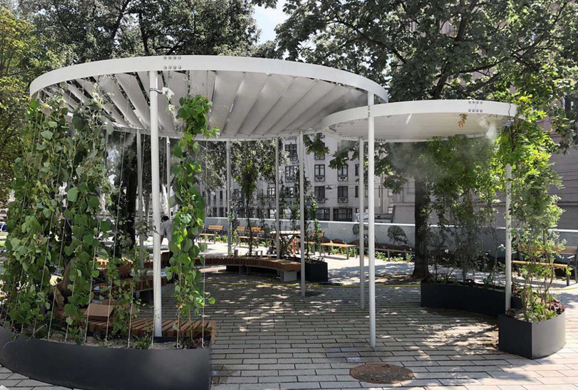 NiG Sonderförderung „Klimagrüne Orts- & Begegnungszentren in NÖ Gemeinden“ - Umgebungskühler in einem Park