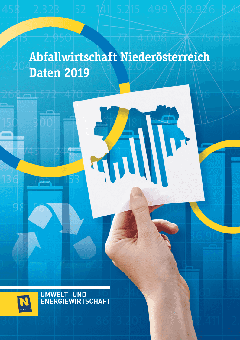 Das Cover zur Broschüre "Abfallwirtschaft Niederösterreich Daten 2019"