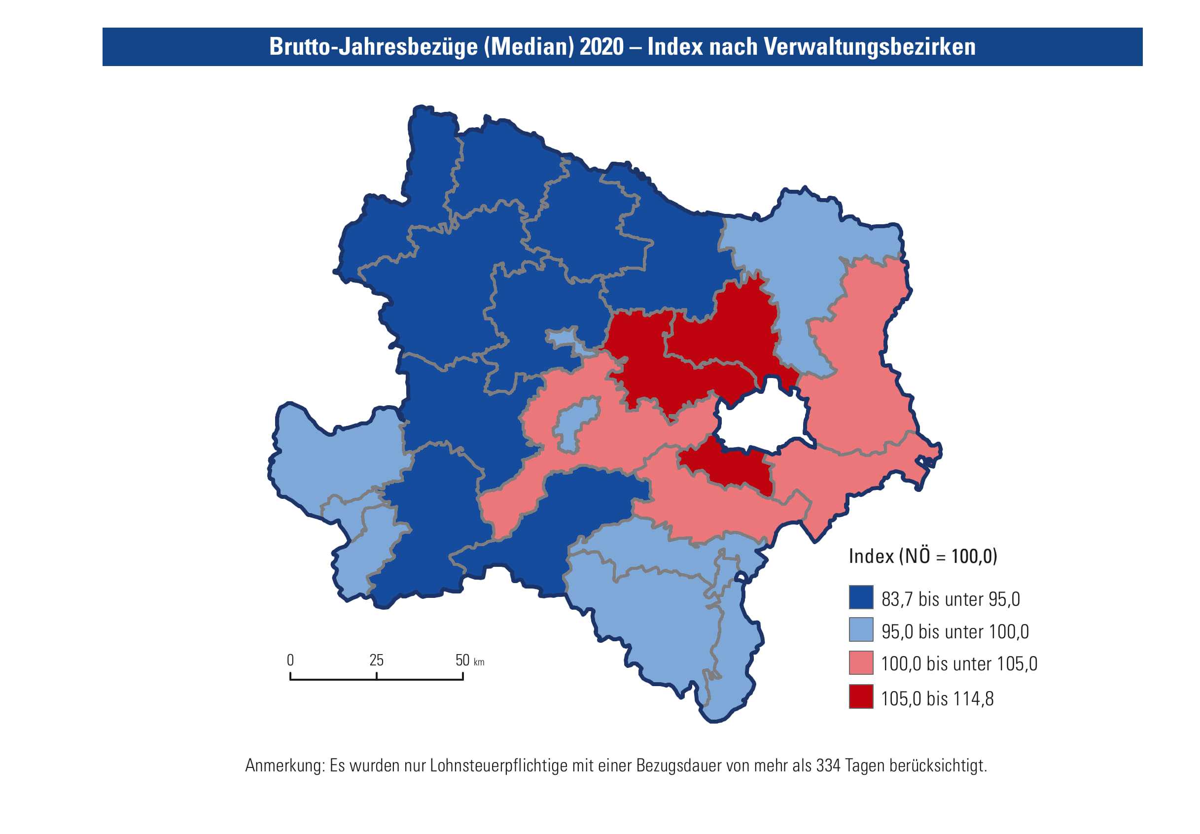 Brutto-Jahresbezüge 2020 in NÖ