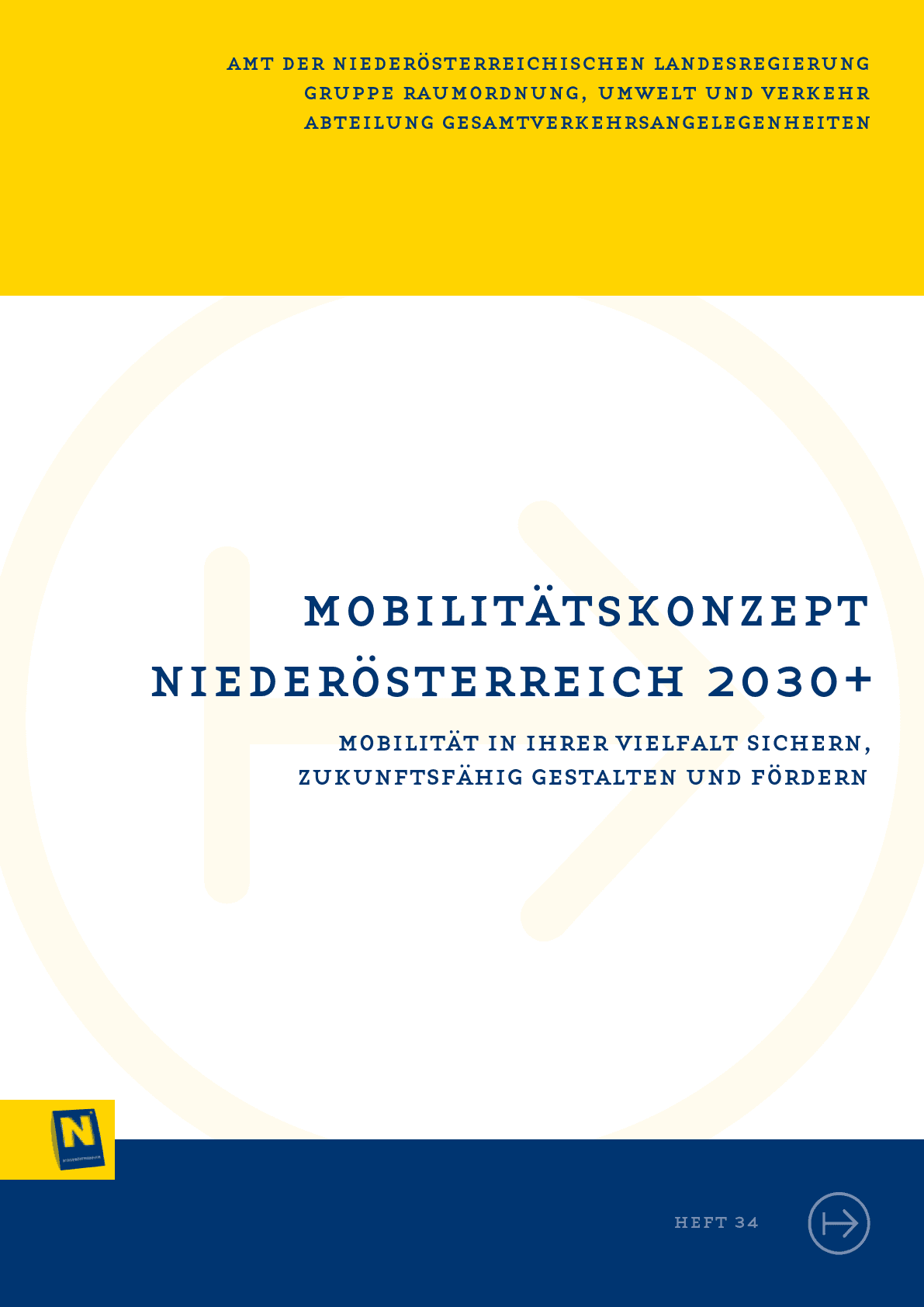 Cover des NÖ Mobilitätskonzeptes 2030+